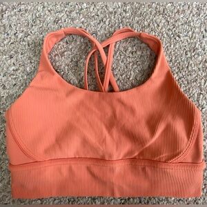 Lululemon Coral Ribbed Energy Bra